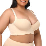 Plus Size Girls' Bra – Comfortable, Slimming, and Anti-Sagging Support Color (Beige)