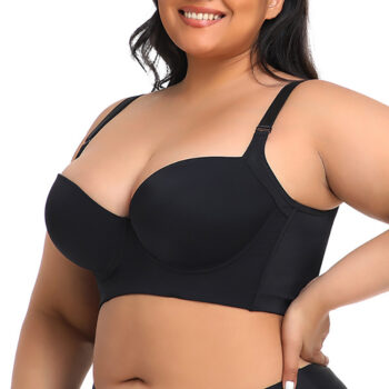 Plus Size Girls' Bra – Comfortable, Slimming, and Anti-Sagging Support Color (Black)