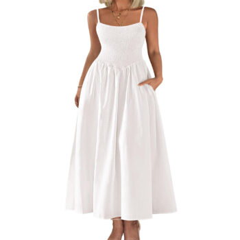 Women's Plus Size Summer Maxi Dress – Elegant Sleeveless Spaghetti Strap Dress