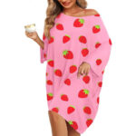 Plus Size Bamboo Sleep Shirt for Women – Short Sleeve Nightgown with Pocket, Cute & Comfortable Pajama Tee (One-Size)