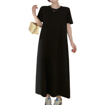 Women's Plus Size Casual Summer Dress – Sleeveless Round Neck Dress