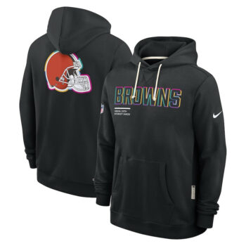 Cleveland Browns Black 2025 Crucial Catch Sideline Standard Issue Hoodie