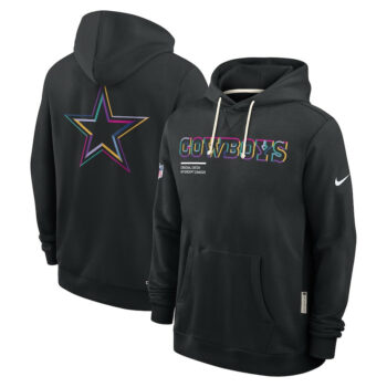 Dallas Cowboys Black 2025 Crucial Catch Sideline Standard Issue Hoodie