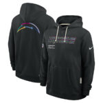 Los Angeles Chargers Black 2025 Crucial Catch Sideline Standard Issue Hoodie