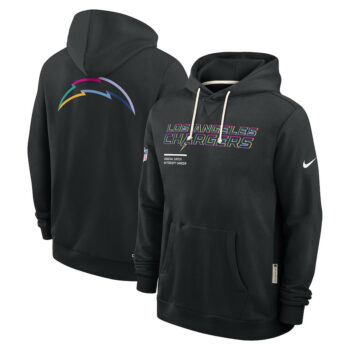 Los Angeles Chargers Black 2025 Crucial Catch Sideline Standard Issue Hoodie