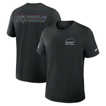 Los Angeles Chargers Black 2025 Crucial Catch T-Shirt