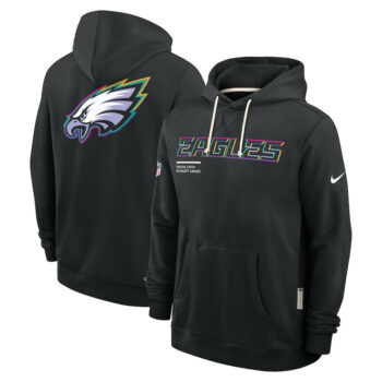 Philadelphia Eagles Black 2025 Crucial Catch Sideline Standard Issue Hoodie