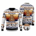 Bear Drink Bourbon Whiskey Ugly Christmas Sweater