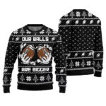 2025 Christmas Our Balls Are Bigger Football Ugly Christmas Sweater-Black