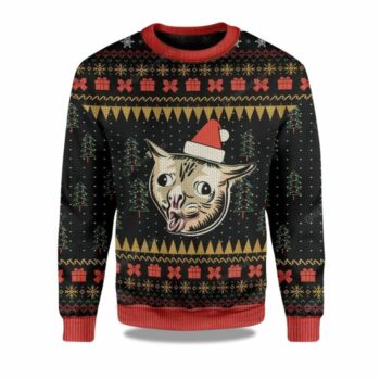 Coughing Cat Meme Christmas Ugly Sweater
