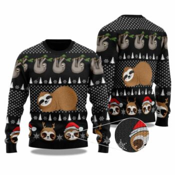 Cute Sloth Santa Ugly Christmas Sweater