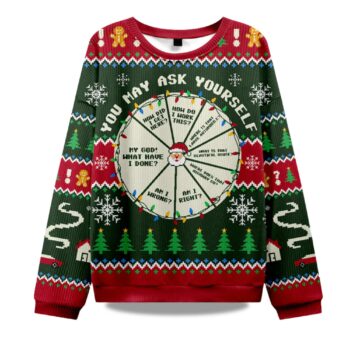 2025 You May Ask Yourself Ugly Christmas Sweater