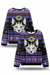 Purplehecate Mystical Cat Ugly Christmas Sweater 2025