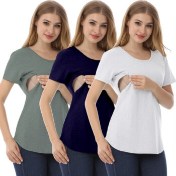 Maternity & Nursing Short Sleeves T-Shirts (3-Pack) NEW