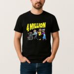4 Million Subscribers Black T Shirt
