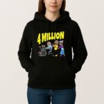 4 Million Subscribers Black T Shirt