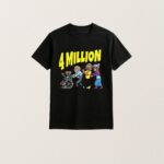 4 Million Subscribers Black T Shirt