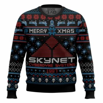 Terminator Skynet Christmas Ugly Sweater Black