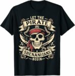 Halloween Skull Time For Pirate Mischief T-Shirt