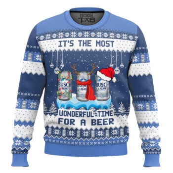 Busch Light It's The Most Wonderful Time For A Beer Ugly Sweater