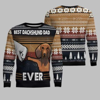 Best Dachshund Dad Ever Ugly Christmas Sweater