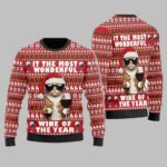 Cat With Wine Glass Ugly Christmas Sweater