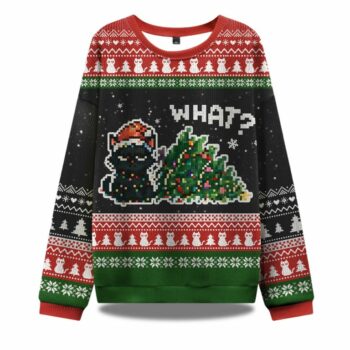 Curious Cat Ugly Christmas Sweater