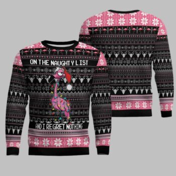 Flamingo Naughty List Ugly Christmas Sweater