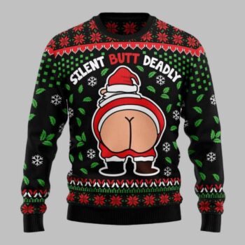 Funny Silent Butt Deadly Santa Ugly Christmas Sweater