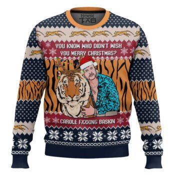 Joe Exotic Tiger King Bet That B! Didn?t Send You A Card Chirsmas Ugly Christmas Sweater