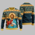 Jesus Hug Sheep Ugly Christmas Sweater