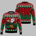 Michael Myers Vintage 80 Film Holiday Ugly Christmas Sweater
