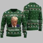 Never Surrender Trump Ugly Christmas Sweater
