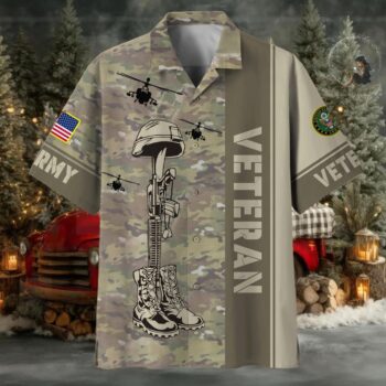 Camo Soldiers Multiservice US Veteran Hawaii Shirt