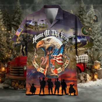 Home Of The Free Because Of The Brave US Veterans Hawaiian Shirt