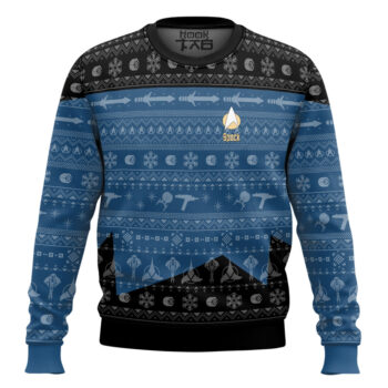 3D S.T The Next Generation 1987 Blue Ugly Christmas Custom Name Ugly Sweater