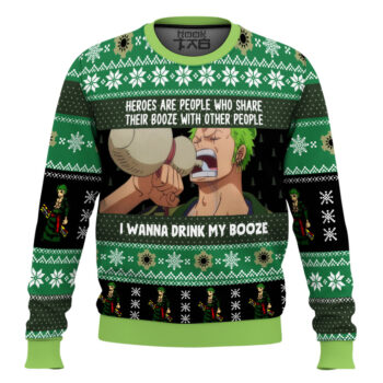 I Wanna Drink My Booze Zoro OP Pirates Ugly Christmas Sweater