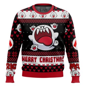 Boo Mario Bros Ugly Christmas Sweater
