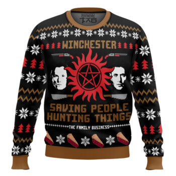 Christmas with the Winchesters Supernatural Ugly Christmas Sweater