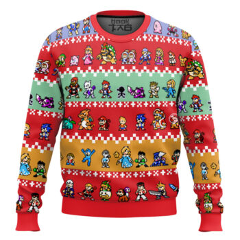 Pixel Smash Super Smash Bros Ugly Christmas Sweater