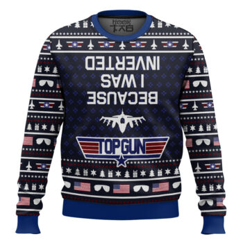 Inverted Top Gun Ugly Christmas Sweater
