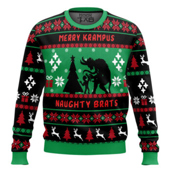 Naughty Brats Krampus Xmas Gift For Family Ugly Christmas Sweater