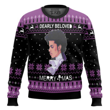 Prince Dearly Beloved Merry Christmas Black Purple Ugly Christmas Sweater Christmas Gift