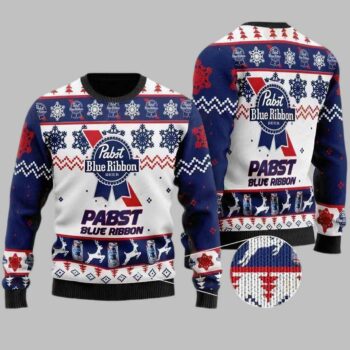 Pabst Blue Ribbon Ugly Christmas Sweater