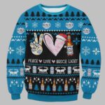 Peace Love Busch Light Ugly Christmas Sweater