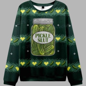 Pickle Slut Y2K Ugly Christmas Sweater