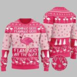 Pink Flamingo All The Way Ugly Christmas Sweater