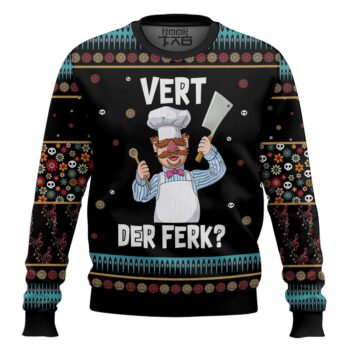 Funny Swedish Chef Vert Der Ferk Ugly Christmas Sweater