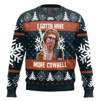 Saturday Night Live I Gotta Have More Cowbell Ugly Christmas Sweater