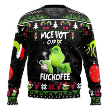 The Grinch Nice Hot Cup Of Christmas Holiday Ugly Sweater